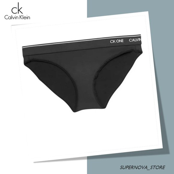 Calvin Klein CK One Micro Microfiber Bikini Panty Black Logo Waistband Small $20 - Picture 1 of 15